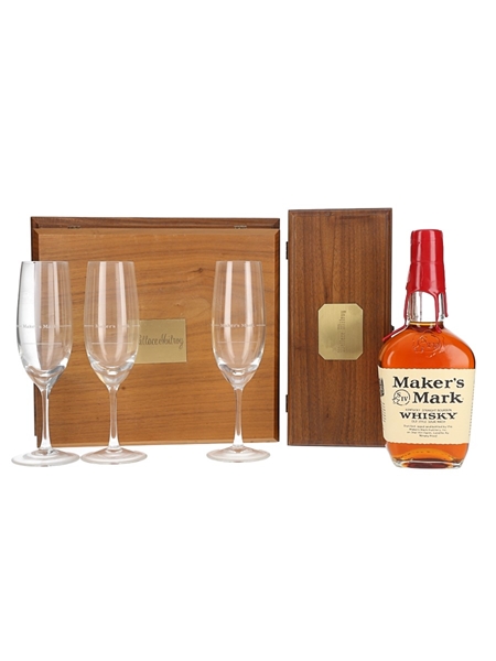 Maker's Mark Bottle & Glasses Set Bottled 1980s - Wallace Milroy 50cl / 45%