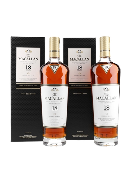 Macallan 18 Year Old Sherry Oak Annual 2023 Release 2 x 70cl / 43%