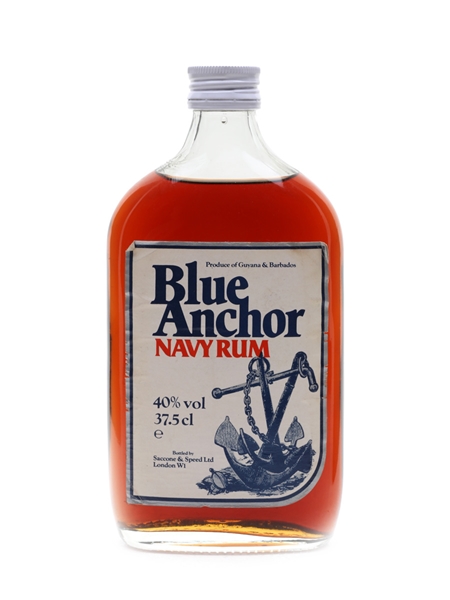 Blue Anchor Navy Rum Bottled 1980s Saccone & Speed 37.5cl / 40%