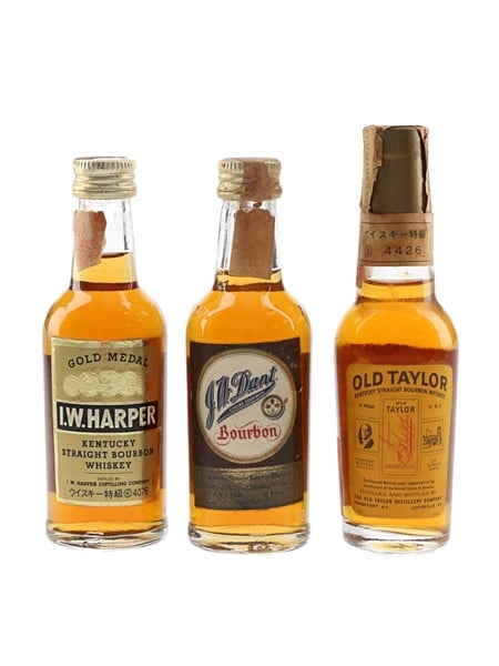 Assorted American Whiskey IW Harper, Old Taylor & JW Dant 3 x 5cl