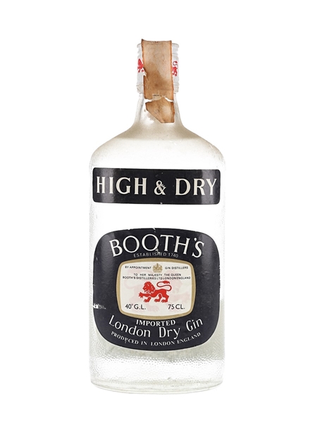 Booth's High & Dry Gin Bottled 1970s 75cl / 40%