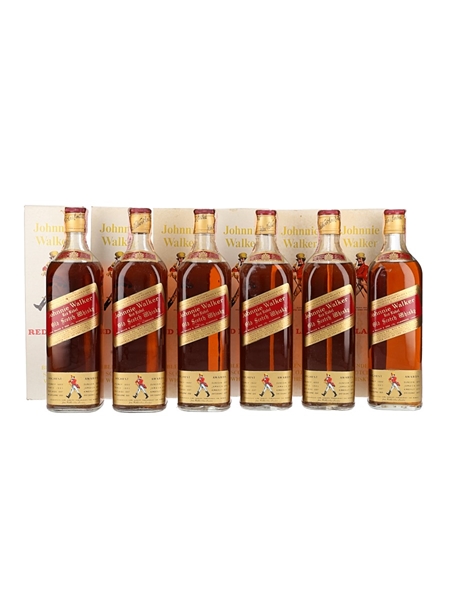 Johnnie Walker Red Label Bottled 1960s-1970s - Wax & Vitale 6 x 75cl / 43%