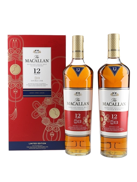 Macallan 12 Year Old Double Cask Matured Gift Pack Year Of The Rat 2020 2 x 70cl / 40%