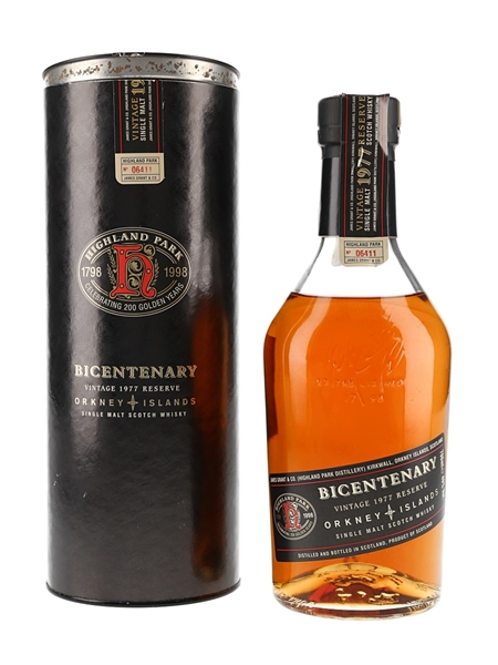 Highland Park 1977 Bicentenary Bottled 1998 70cl / 40%