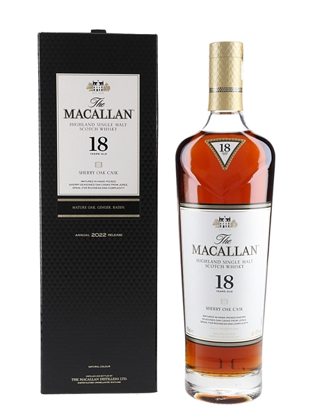 Macallan 18 Year Old Sherry Oak Annual 2022 Release 70cl / 43%