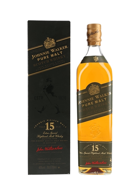 Johnnie Walker Green Label 15 Year Old Bottled 1990s 70cl / 43%