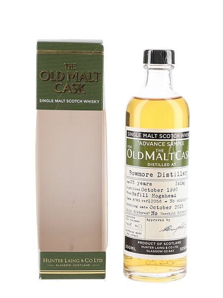 Bowmore 1990 25 Year Old The Old Malt Cask Advance Sample Bottled 2015 - Hunter Laing 20cl / 50%