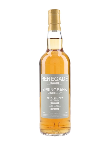 Springbank 21 Year Old Renegade MBRPT7 Bottled 2014 - Mark Reynier's Bespoke Bottling 70cl / 46%