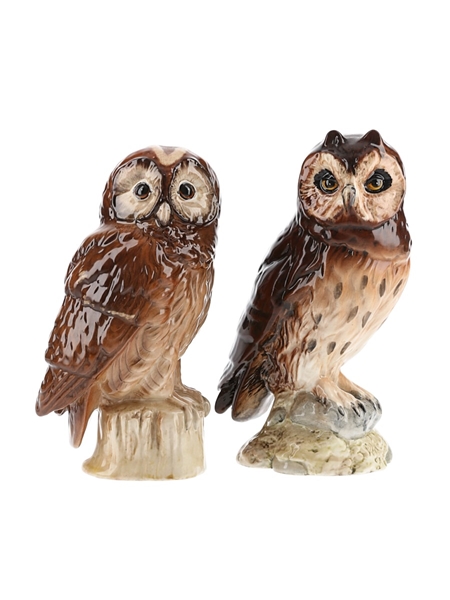 Whyte & Mackay Short Eared Owl & Tawny Owl Bottled 1980s - Royal Doulton 2 x 20cl / 40%