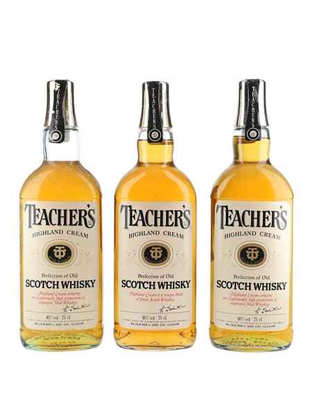 Teacher's Highland Cream Bottled 1980s 3 x 75cl / 40%