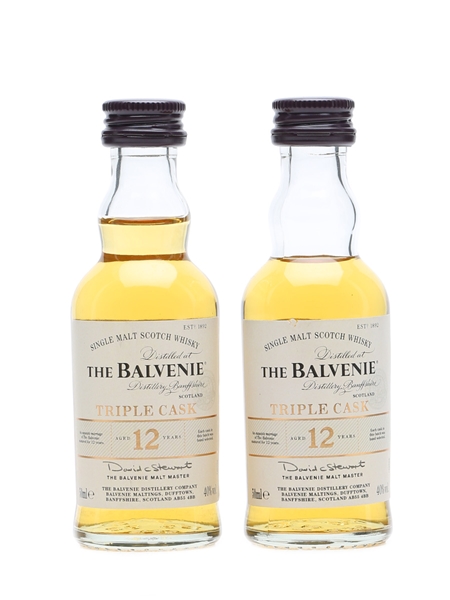 2 x Balvenie 12 Years Old Triple Cask Miniature 