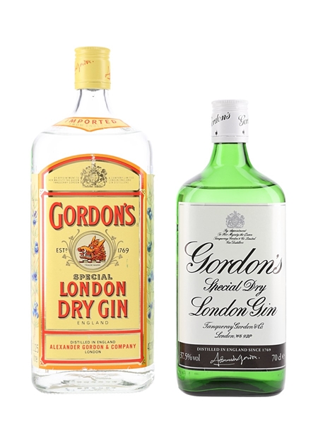 Gordon's Dry Gin Bottled 1980s-1990s 70cl-112.5cl