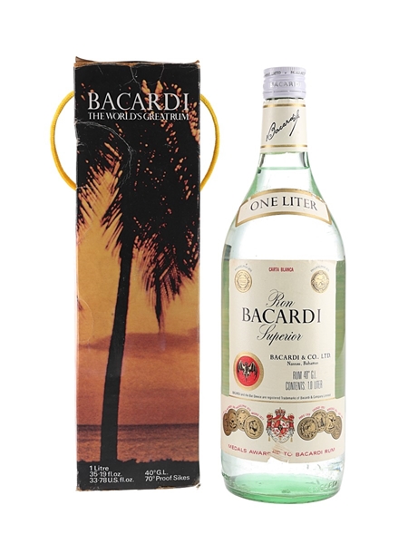 Bacardi Carta Blanca Bottled 1970s 100cl / 40%