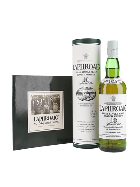 Laphroaig 10 Year Old & Laphroaig no half measures book  70cl / 40%