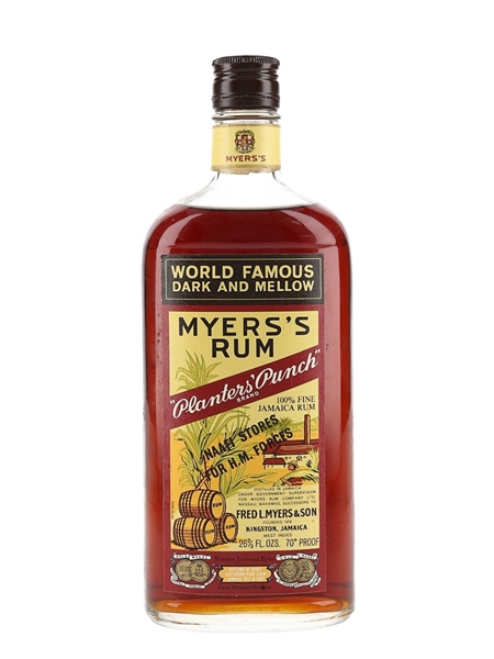 Myers's Planters' Punch Rum Bottled 1970s - NAAFI Stores 75.7cl / 40%