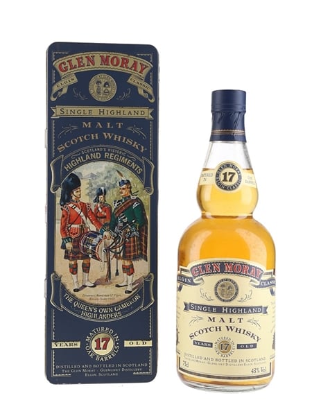 Glen Moray 17 Year Old Bottled 1980s - Scotland's Historic Highland Regiments 75cl / 43%