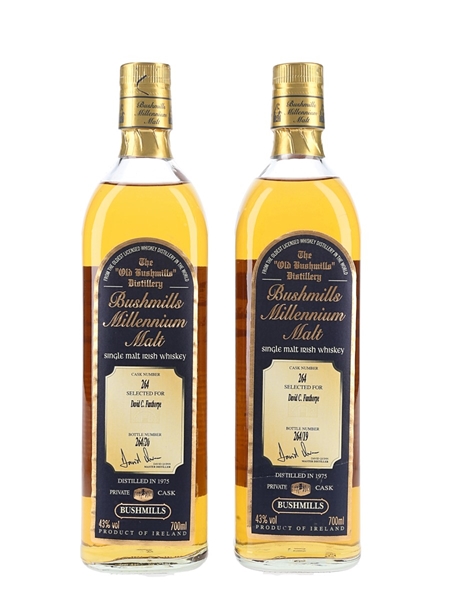 Bushmills 1975 Millennium Malt Private Cask Number 264 2 x 70cl / 43%