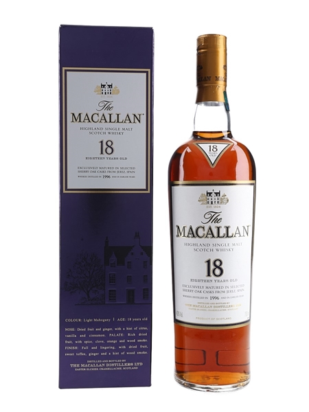 Macallan 18 Year Old Distilled 1996 And Earlier 70cl / 43%