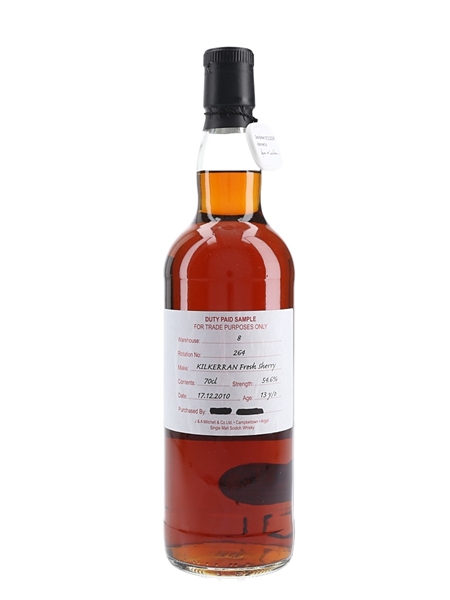 Kilkerran 2010 13 Year Old Fresh Sherry Bottled 2024 - Duty Paid Sample 70cl / 54.6%