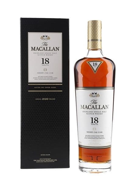 Macallan 18 Year Old Sherry Oak Annual 2022 Release 70cl / 43%