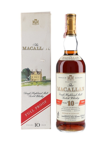 Macallan 10 Year Old 100 Proof Bottled 1980s - Giovinetti 75cl / 57%