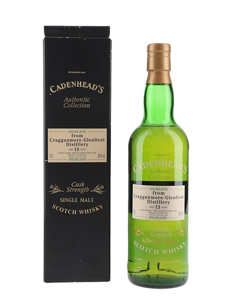 Cragganmore Glenlivet 1982 13 Year Old Bottled 1995 - Cadenhead's 70cl / 60.9%