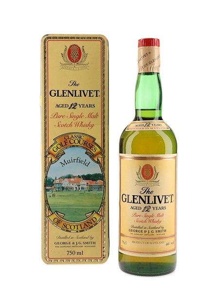 Glenlivet 12 Year Old Bottled 1980s - Classic Golf Courses Muirfield 75cl / 40%