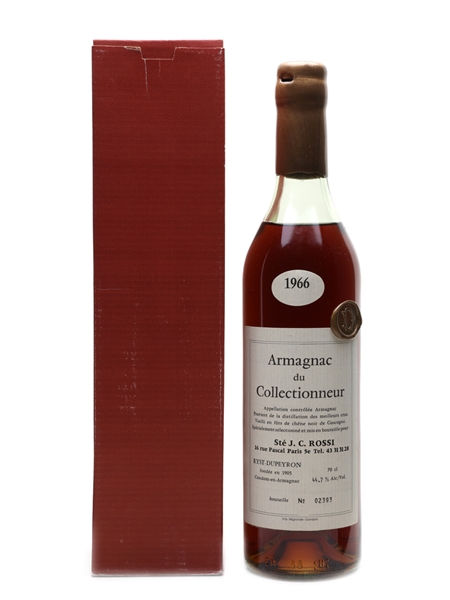 Dupeyron 1966 Armagnac Bottled for J C Rossi, Paris 70cl / 44.7%