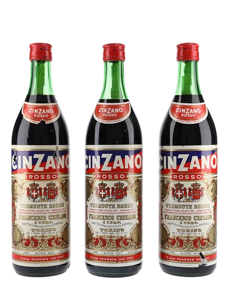 Cinzano Rosso Vermouth Bottled 1980s 3 x 100cl / 16.5%