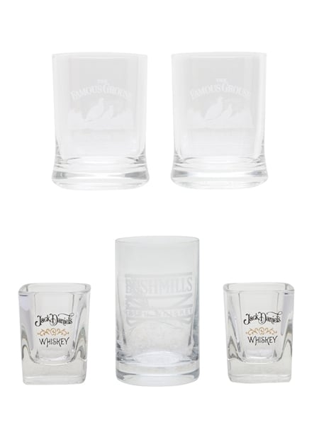 Branded Whisky Glasses Bushmills, Famous Grouse, Jack Daniel's 