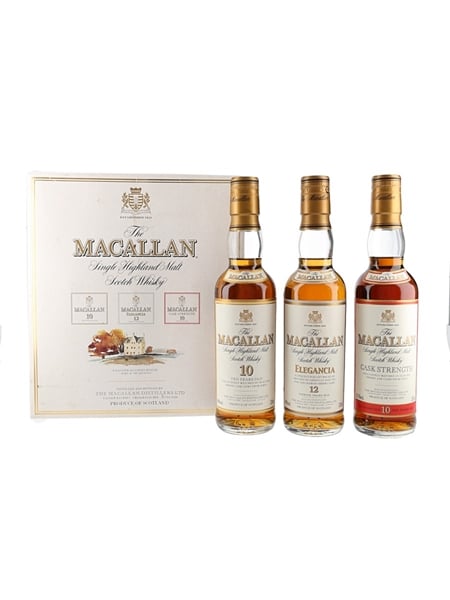 Macallan Trio Set 10, 10 Year Old Cask Strength & 12 Year Old Elegancia 3 x 33cl