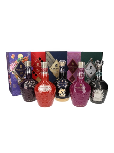 Royal Salute Set 23, 24, 25, 26 & 30 Year Old 5 x 50cl-70cl / 40%