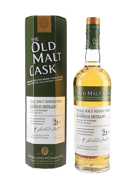 Bladnoch 1992 21 Year Old Old Malt Cask Bottled 2014 - Douglas Laing 70cl / 50%