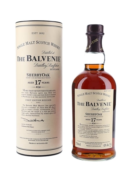 Balvenie 17 Year Old Sherry Oak Bottled 2007 - First Edition 70cl / 43%