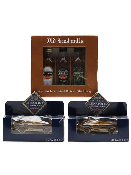 Old Bushmills Pack & 2 x Kenmore Car Miniatures 