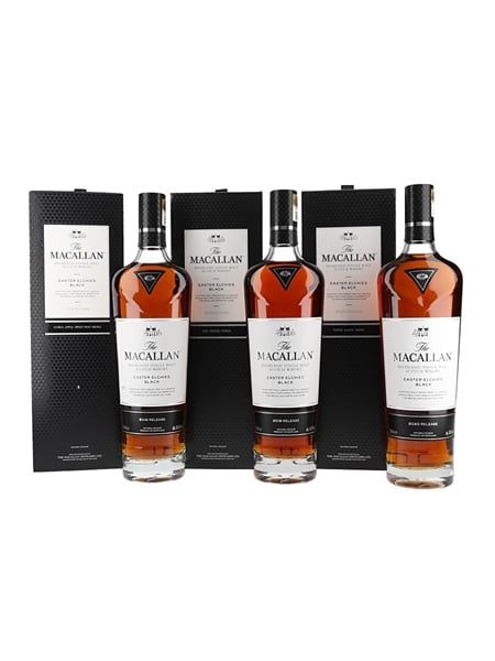 Macallan Easter Elchies Black 2018, 2019 & 2020 Releases 3 x 70cl