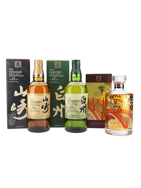 Yamazaki 12 Year Old, Hakushu 12 Year Old & Hibiki Japanese