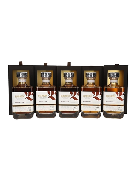 Bladnoch 2005, 2006, 2007, 2008 & 2009 Single Cask Exclusive Release Bottled 2022 5 x 70cl