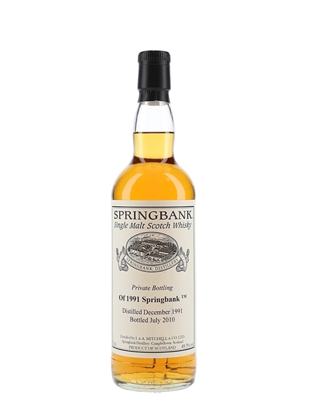 Springbank 1991 18 Year Old Bottled 2010 - Private Cask Bottling 70cl / 49.3%