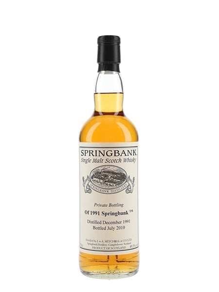 Springbank 1991 18 Year Old Bottled 2010 - Private Cask Bottling 70cl / 49.3%