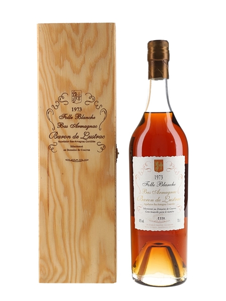 Baron De Lustrac 1973 Bas Armagnac Domaine De Courros - Folle Blanche 70cl / 42%