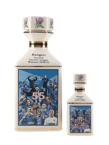 Pointer's Ceramic Decanter Rangers 2021 Undefeated League Winner's 70cl & 10cl / 40%