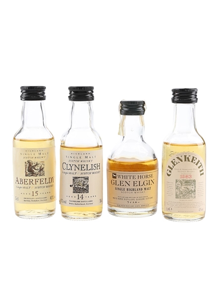 Assorted Single Malts Aberfeldy, Clynelish, Glen Elgin & Glenkeith 4 x 5cl / 43%