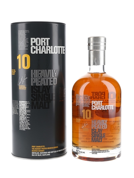 Port Charlotte 10 Year Old Heavily Peated Bottled 2012 - Signed Bottle 70cl / 46%