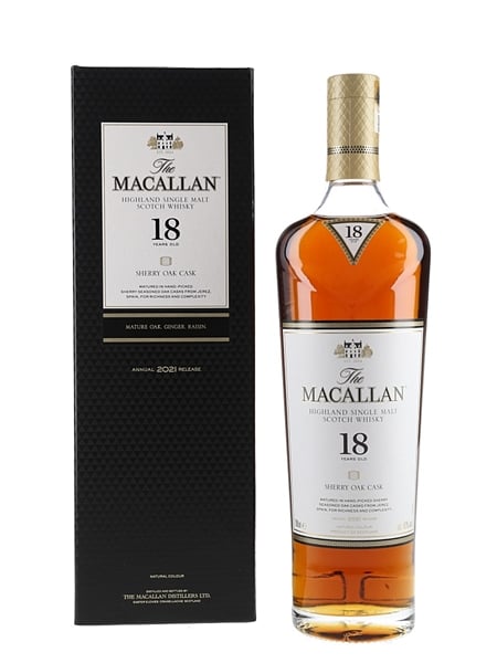 Macallan 18 Year Old Sherry Oak Annual 2021 Release 70cl / 43%