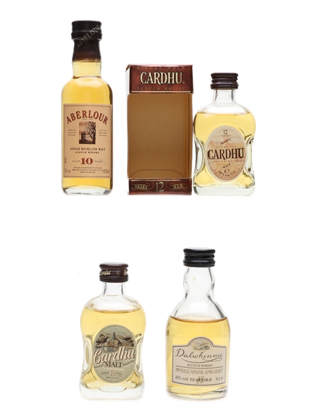 Speyside Single Malts Cardhu, Aberlour, Dalwhinnie 4 x 5cl