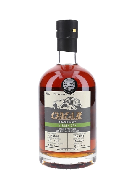 Nantou Omar 2016 Peated Virgin Oak Cask Bottled 2022 70cl / 53.6%