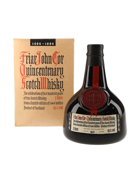 Friar John Cor Quincentenary Spirit Of Scotland Trophy Bottled 1994 - 500 Years Of Scotch Whisky 100cl / 43%