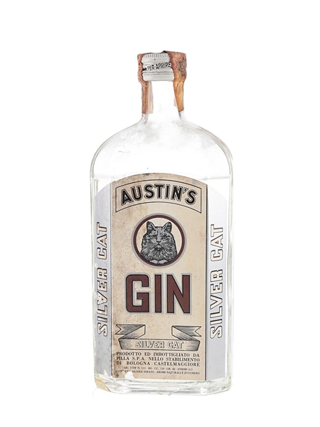 Austin's Silver Cat Gin Bottled 1970s 75cl / 42%