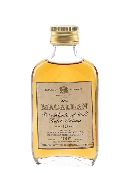Macallan 10 Year Old 100 Proof Bottled 1970s - Gordon & MacPhail 4cl / 57%